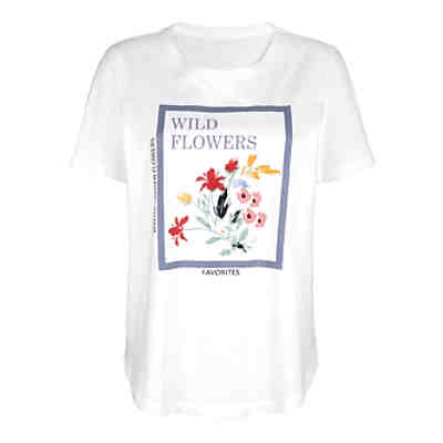 Shirt kurzarm floral Gerade blickdicht Baumwolle T-Shirts