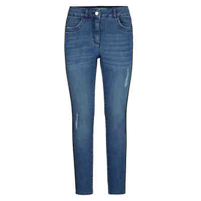 Jeans Dekorative Naht Knopf,Reißverschluss uni Slim Fit Baumwolle Jeanshosen Adult W