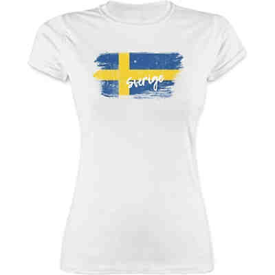 Fussball WM 2022 Fanartikel - Damen T-Shirt - Schweden Vintage - T-Shirts