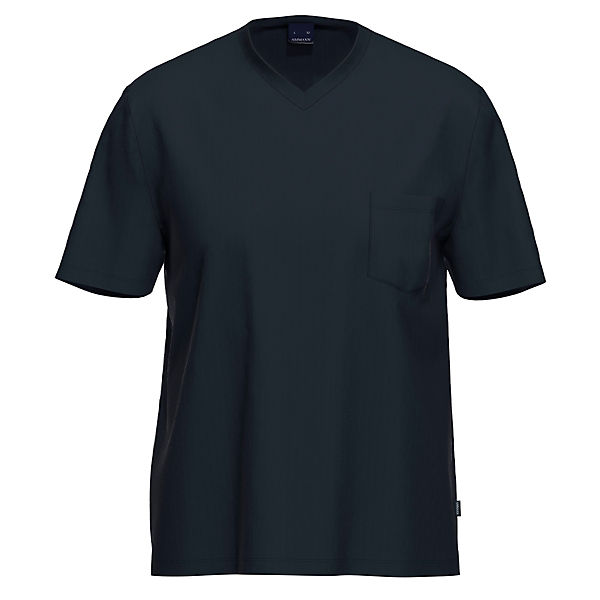 Bekleidung Nachthemden AMMANN Schlafanzug Shirt Kurzarm Organic Cotton - Mix & Match Nachthemden dunkelblau