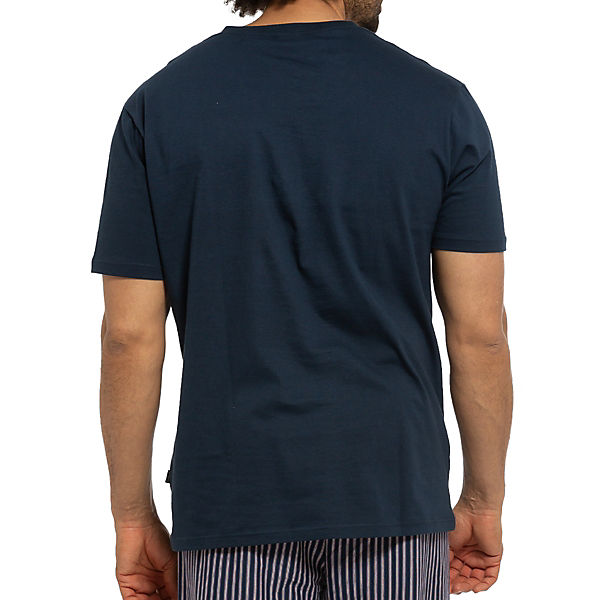 Bekleidung Nachthemden AMMANN Schlafanzug Shirt Kurzarm Organic Cotton - Mix & Match Nachthemden dunkelblau