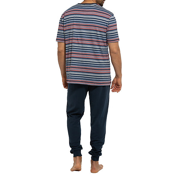 Bekleidung Nachthemden AMMANN Schlafanzug Kurzarm mit Bündchen Organic Cotton Nachthemden blau Bekleidung Nachthemden AMMANN Schlafanzug Kurzarm mit Bündchen Organic Cotton Nachthemden blau