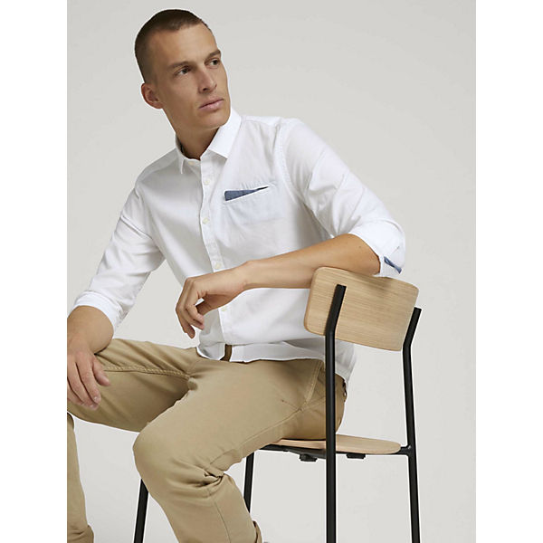 Blusen & Shirts Slim Fit Hemd mit Brusttasche Langarmhemden