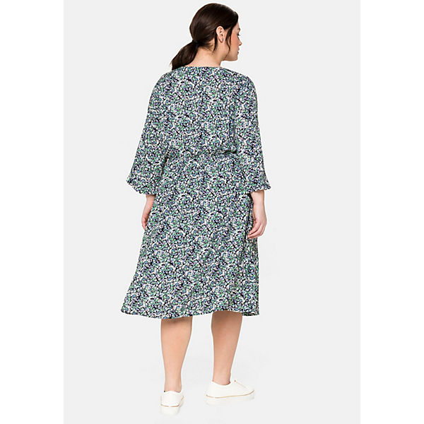 Bekleidung Kleider sheego Kleid Sommerkleider schwarz-kombi Bekleidung Kleider sheego Kleid Sommerkleider schwarz-kombi