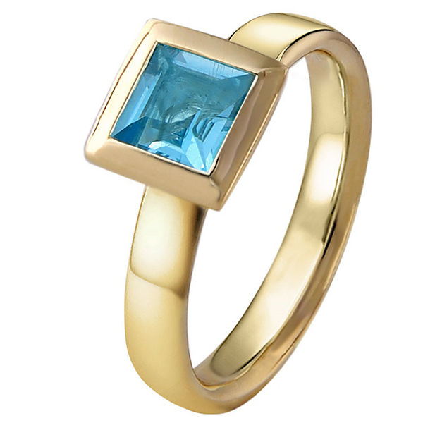 Accessoires Ringe ACALEE Damenring Gold 333 / 8K Topas Swiss Blau Ringe blau