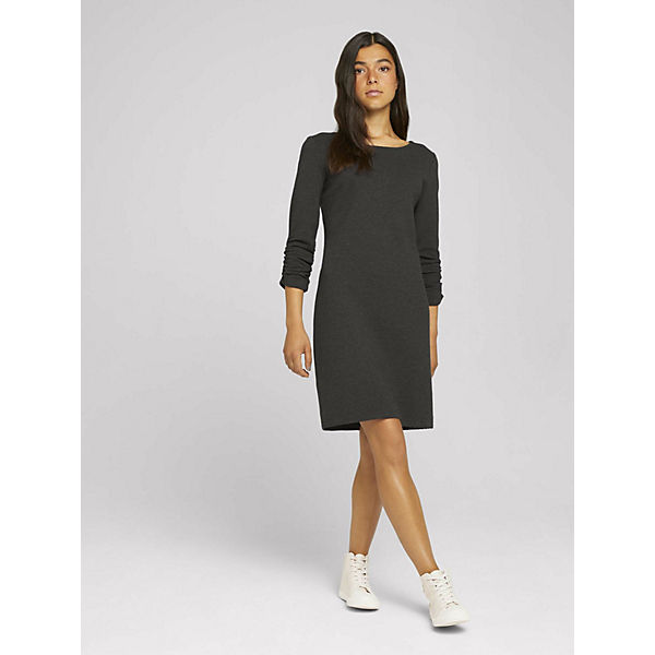 Bekleidung Freizeitkleider TOM TAILOR Denim Kleider & Jumpsuits Mini Kleid in Melange-Optik Jerseykleider grau