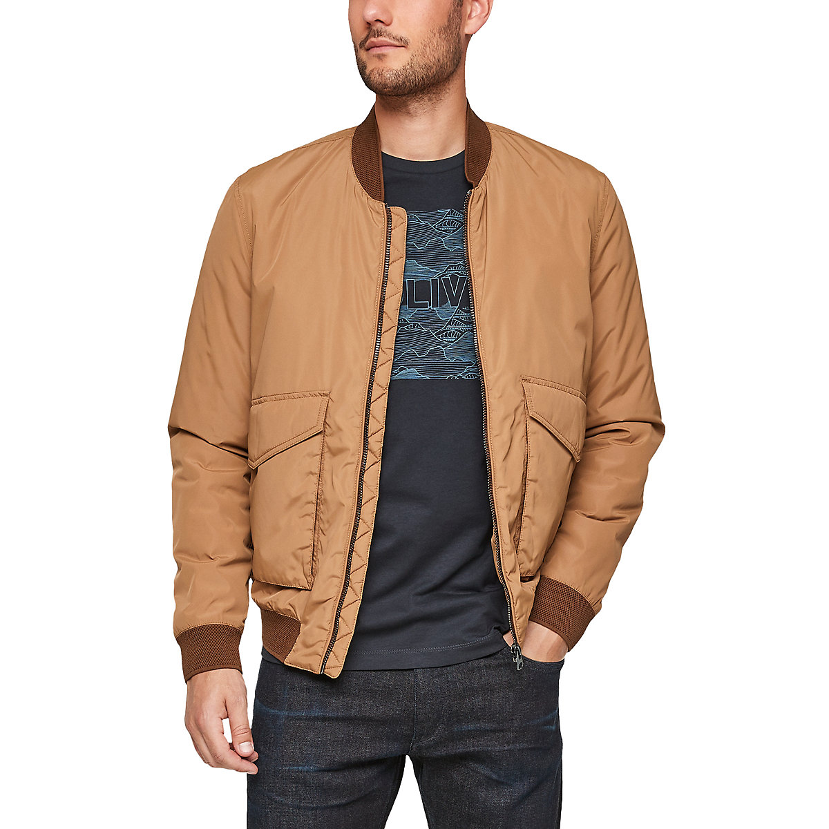 s.Oliver Blousonjacke mit Pattentaschen Übergangsjacken braun s.Oliver Blousonjacke mit Pattentaschen Übergangsjacken braun