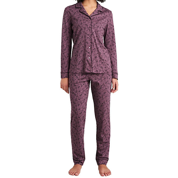 Bekleidung Pyjamas SCHIESSER Pyjama lang Simplicity Schlafanzüge violett
