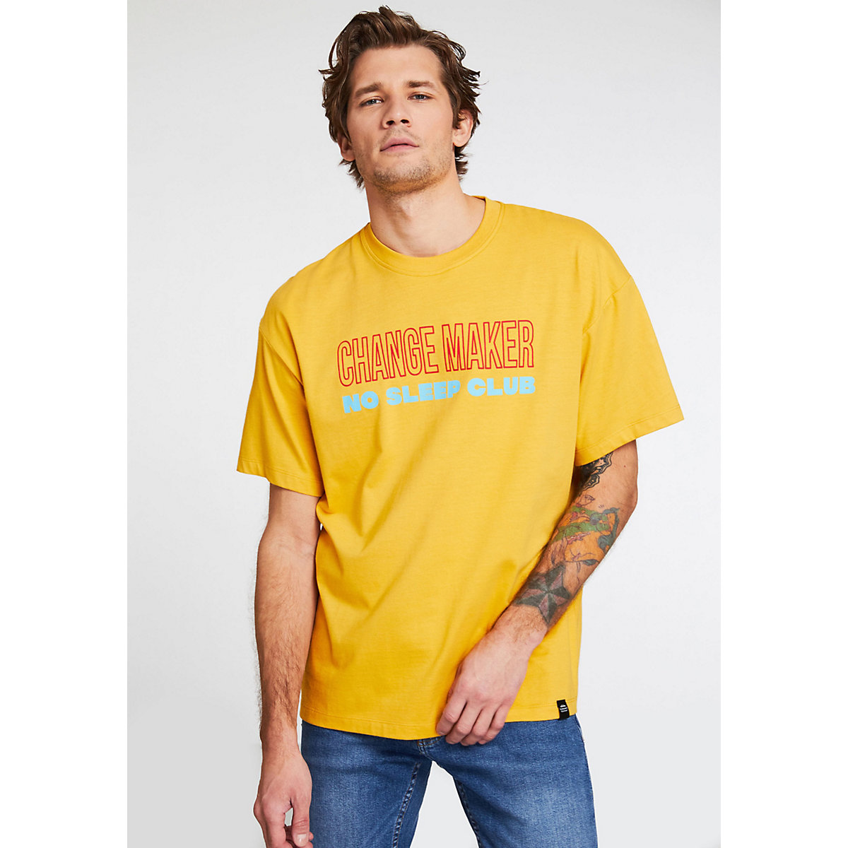 GRIMELANGE Longshirt GENTLE T-Shirts gelb
