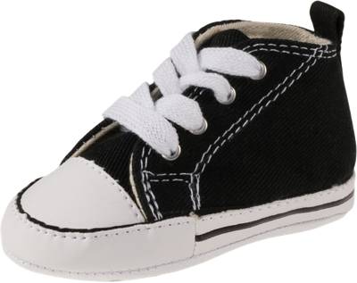 CONVERSE, Krabbelschuhe FIRST STAR HI BLACKWHITE, schwarz CONVERSE, Krabbelschuhe FIRST STAR HI BLACKWHITE, schwarz