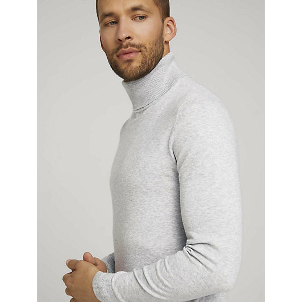 Bekleidung Strickjacken TOM TAILOR Pullover & Strickjacken Rollkragenpullover mit TENCEL(TM) Lyocell Strickjacken hellgrau Bekleidung Strickjacken TOM TAILOR Pullover & Strickjacken Rollkragenpullover mit TENCEL(TM) Lyocell Strickjacken hellgrau