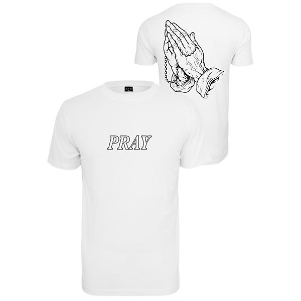 Bekleidung T-Shirts Mister Tee Pray Hands Tee T-Shirts weiß