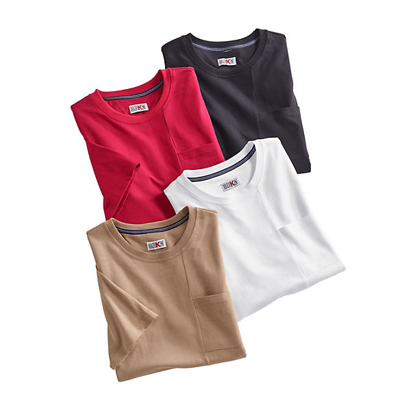 Bekleidung T-Shirts Roger Kent T-Shirt mit modischer Teilungsnaht beige Bekleidung T-Shirts Roger Kent T-Shirt mit modischer Teilungsnaht beige