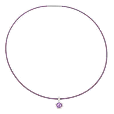 Collier lila mit Amethyst 45 cm Halsketten