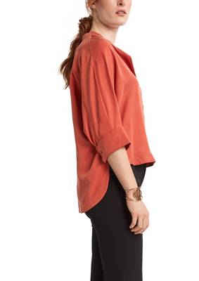 comma Bluse mit Fledermausärmel 3/4-Arm-Blusen orange