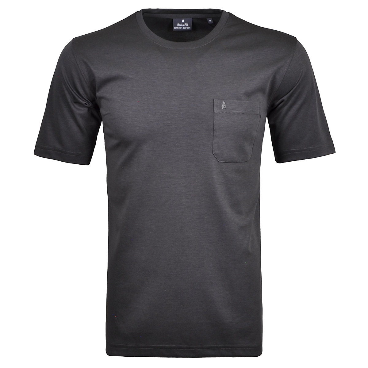 RAGMAN Softknit T-Shirt Rundhals mit Brusttasche T-Shirts anthrazit