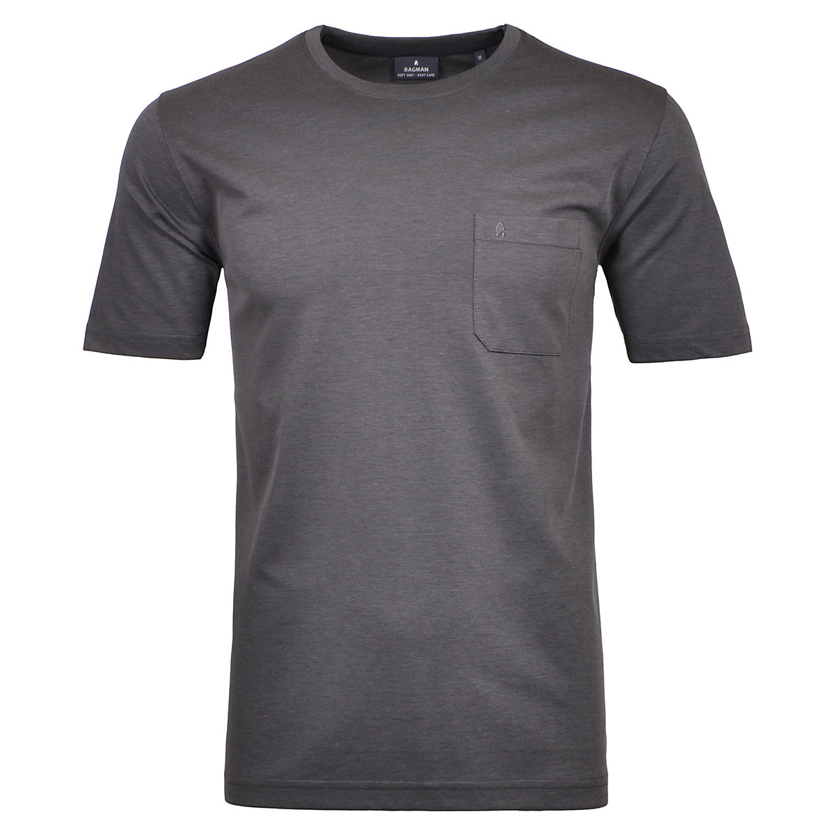 RAGMAN Softknit T-Shirt Rundhals mit Brusttasche T-Shirts grau