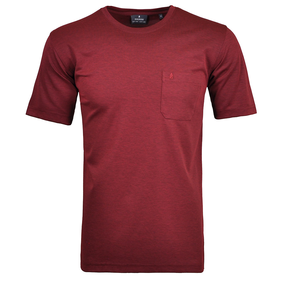 RAGMAN Softknit T-Shirt Rundhals mit Brusttasche T-Shirts rot