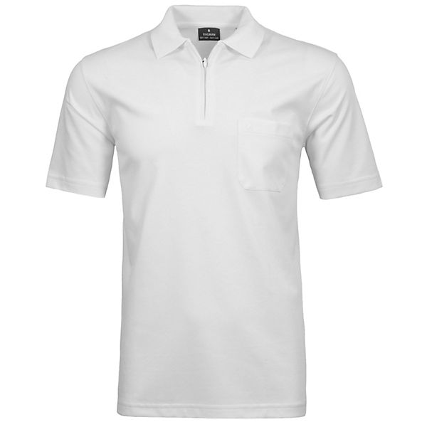 Bekleidung Poloshirts RAGMAN Kurzarm Poloshirt mit Reissverschluß Poloshirts weiß
