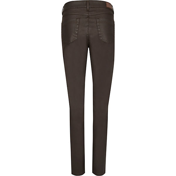 Bekleidung Stoffhosen Röhrenjeans Malu Zip Jeanshosen dunkelbraun Bekleidung Stoffhosen Röhrenjeans Malu Zip Jeanshosen dunkelbraun