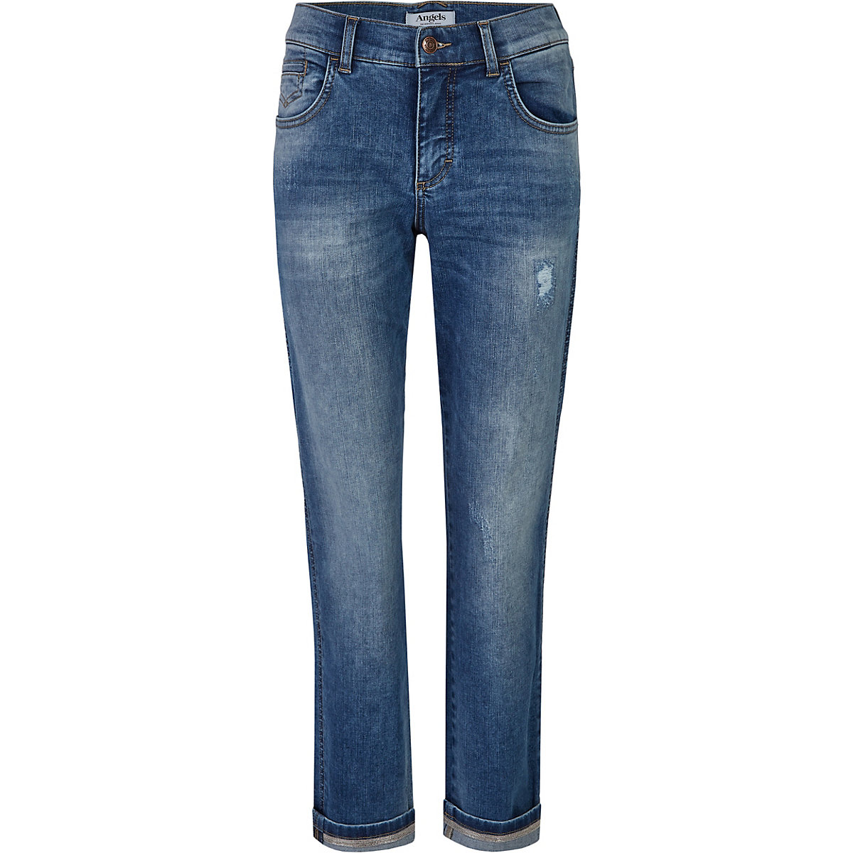5-Pocket-Jeans Jeans 'Darleen TU Tape' mit Schmucksteinen Jeanshosen blau