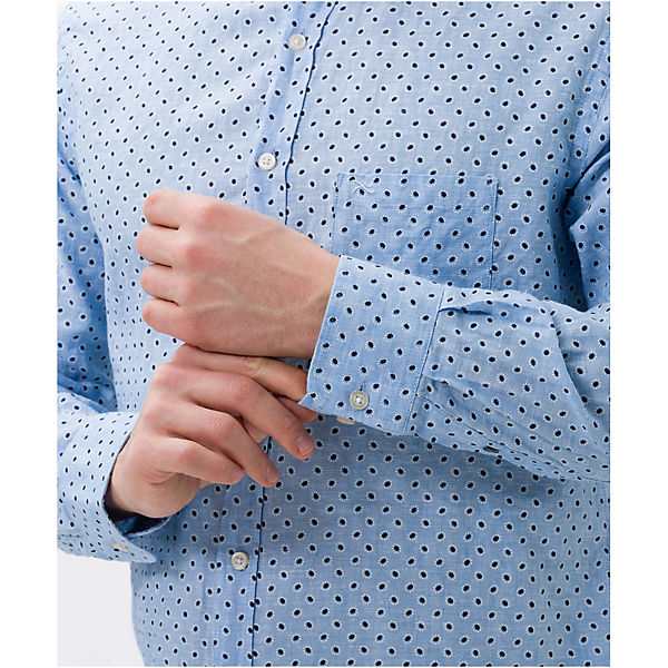 Bekleidung Langarmhemden Langarm Freizeithemd blau