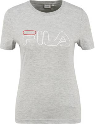 FILA, Damen LADAN Crewneck Tee, Kurzarm, Logo-Print T- Shirts, grau | mirapodo