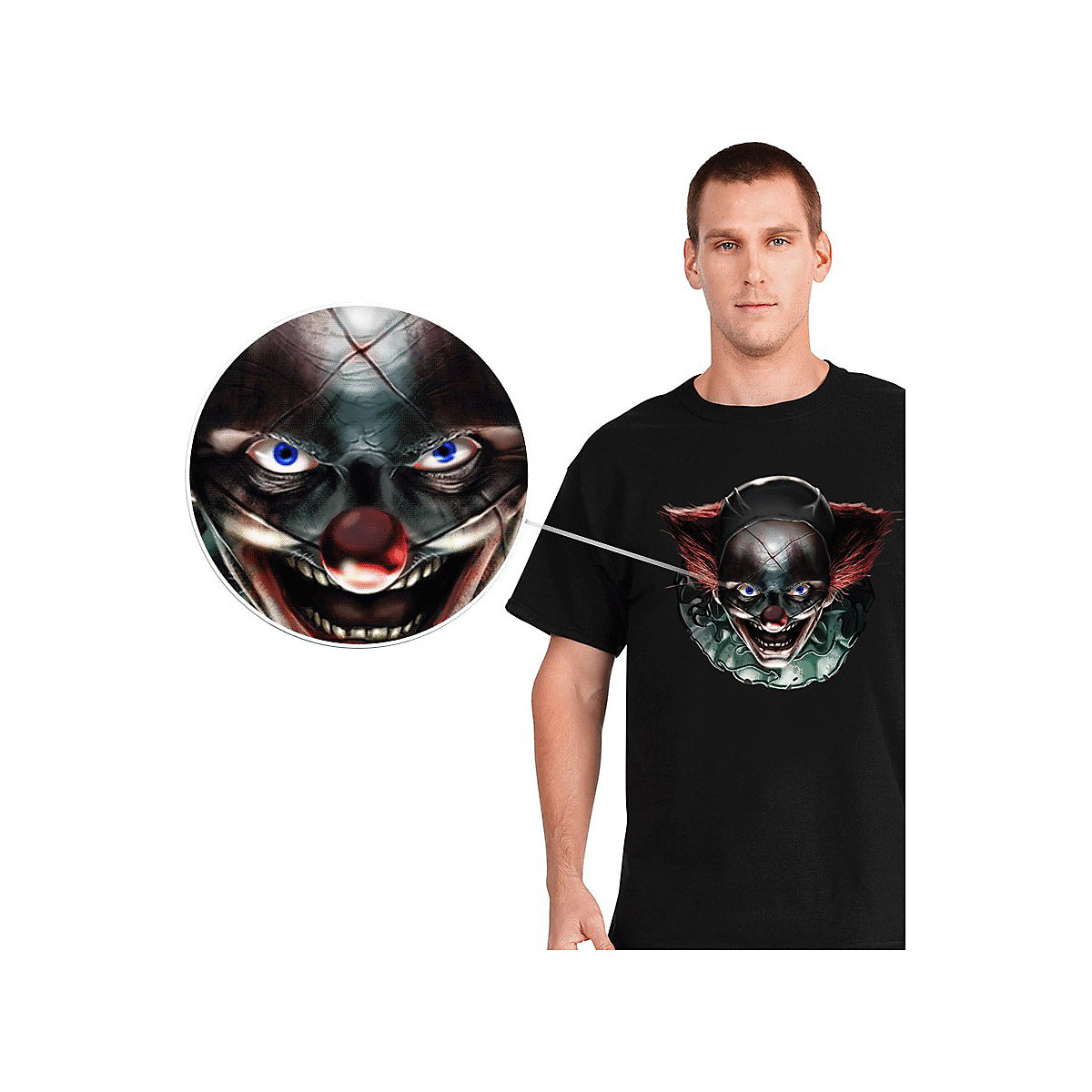MORPHSUITS™ Digital Dudz Horrorclown T-Shirt schwarz