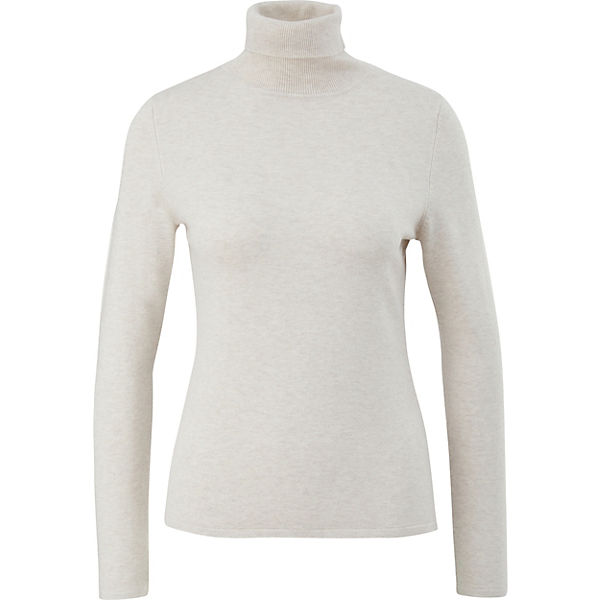 Bekleidung Pullover comma  Rollkragen-Pullover aus Strick Pullover beige