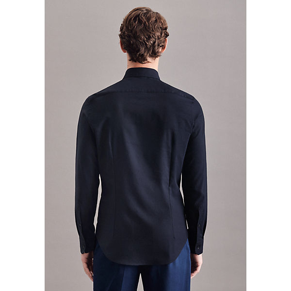 Bekleidung Langarmhemden seidensticker Performancehemd Shaped Langarm Kentkragen Uni Langarmhemden blau