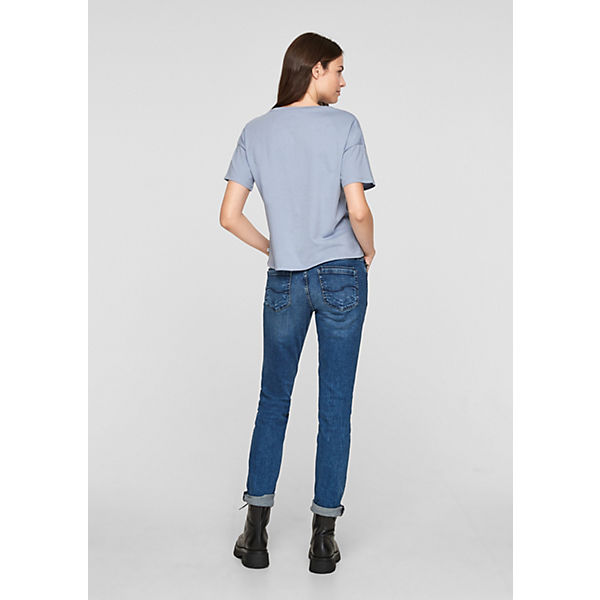 Bekleidung Straight Jeans QS by s.Oliver Slim: Slim leg-Jeans Jeanshosen blau
