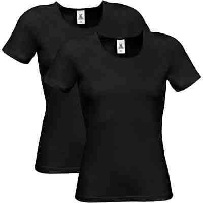 Unterhemd, 1/2-Arm 2er-Pack Baumwolle, Single-Jersey