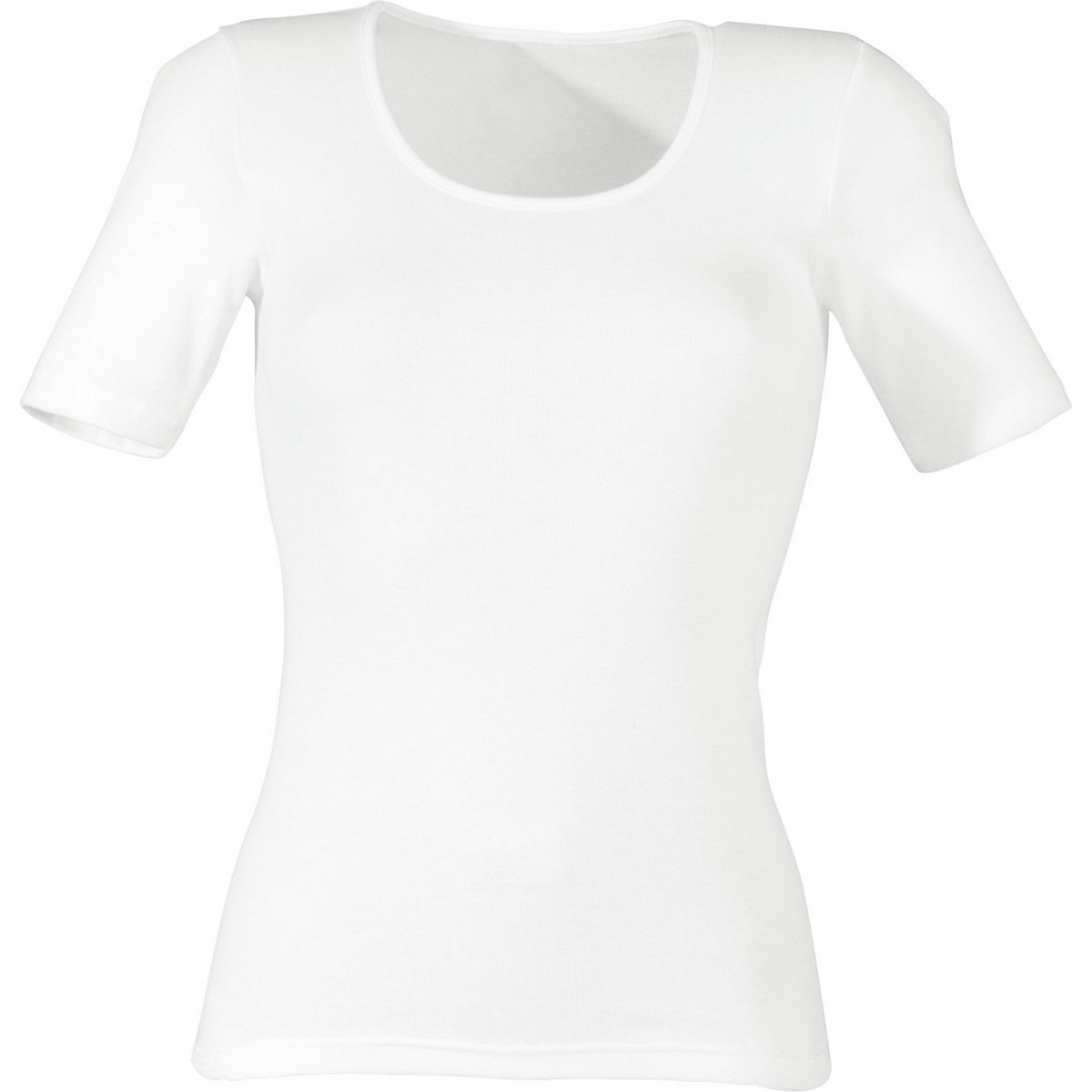 Viania Unterhemd 1/2-Arm Baumwolle Feinripp weiß