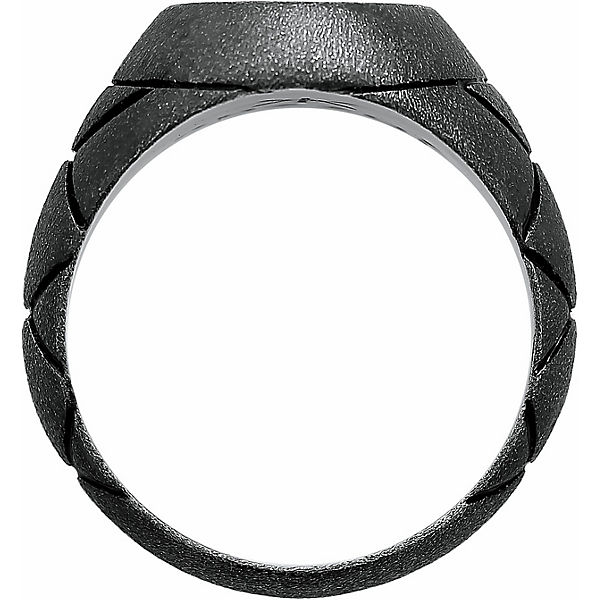 Accessoires Ringe Kuzzoi Kuzzoi Ring Basic Herren Siegelring Oval Emaille 925Er Silber Ringe schwarz
