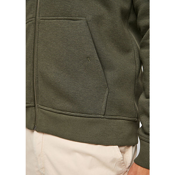 Bekleidung Sweatjacken s.Oliver Hoodie-Jacke aus Baumwollmix Sweatjacken olive