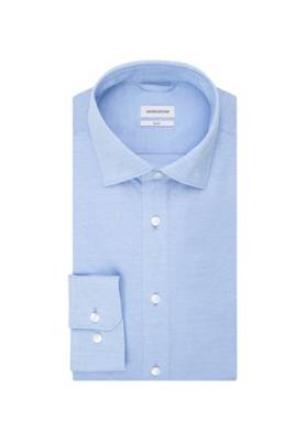 seidensticker Business Hemd Slim Langarm Kentkragen Uni Langarmhemden blau