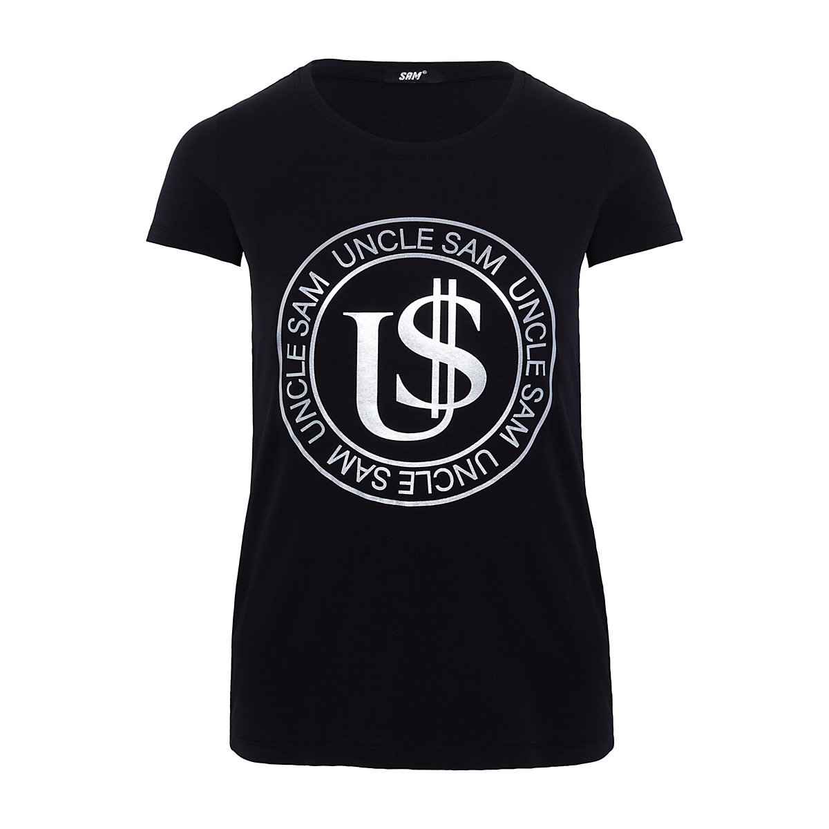 SAM® by UNCLE SAM T-Shirt mit coolem Glitzer-Wording-Print T-Shirts schwarz