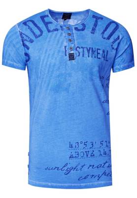 RUSTY NEAL Rundhals-Shirt blau