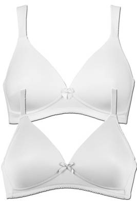 Naturana 2er Pack Schalen BH ohne Bügel Everyday Soft-BHs weiß