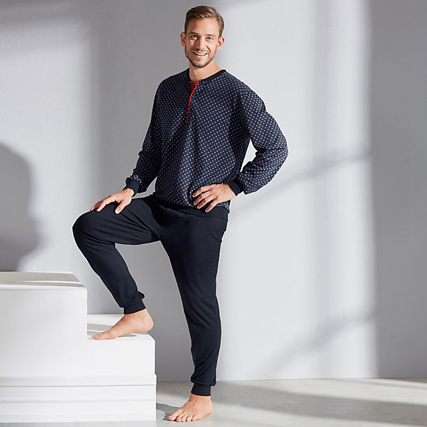 Bekleidung Pyjamas Erwin Müller Schlafanzug Single-Jersey dunkelblau