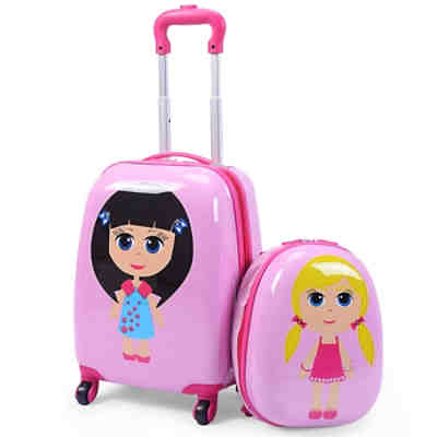 Kinderkoffer 2tlg Kindertrolley Puppenmuster
