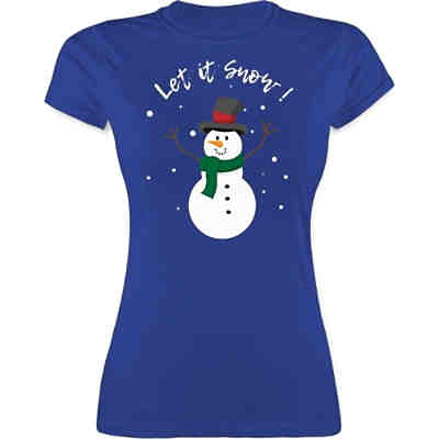 Weihnachten & Silvester Geschenke Party Deko - Damen T-Shirt - Schneemann Let it snow - T-Shirts