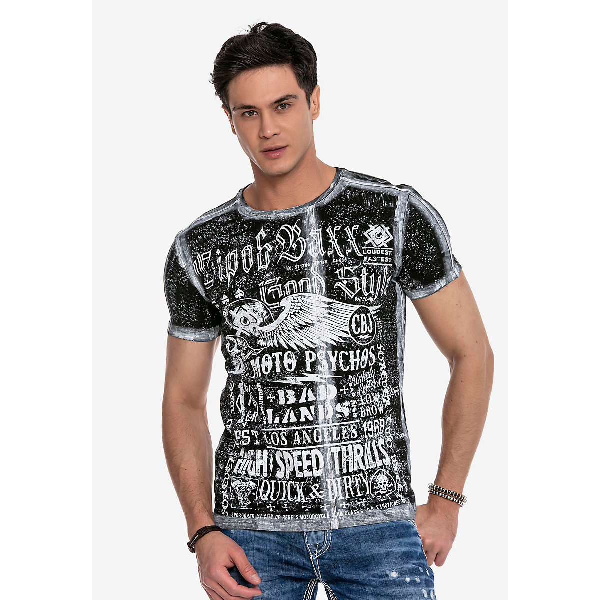 CIPO & BAXX® Cipo & Baxx T-Shirt schwarz/weiß CIPO & BAXX® Cipo & Baxx T-Shirt schwarz/weiß