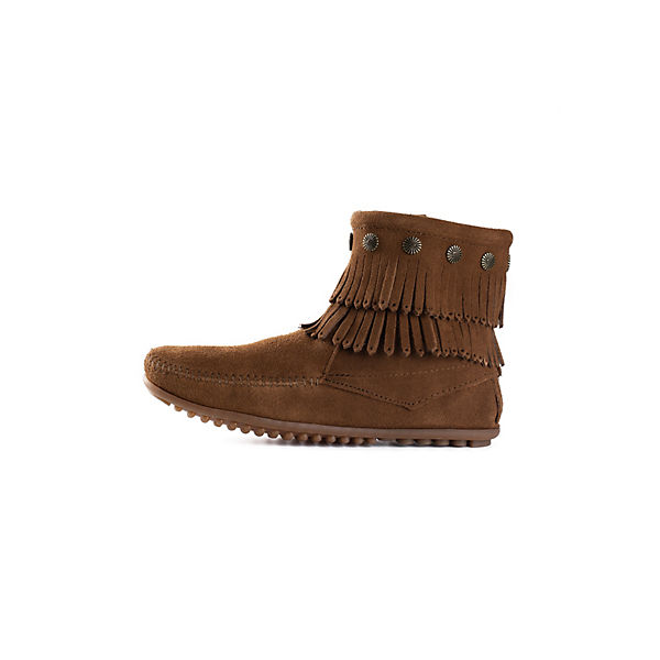 Double Fringe Side Zip Boots Ankle Boots