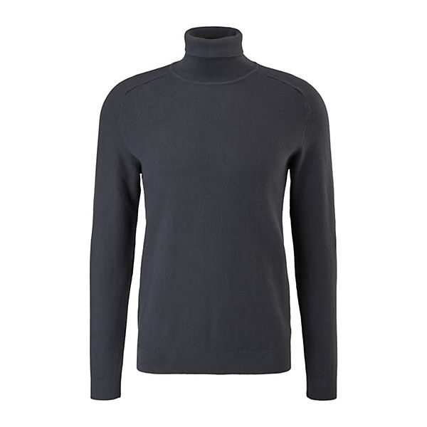 Bekleidung Pullover s.Oliver Rollkragen-Pulli mit Struktur Pullover blau