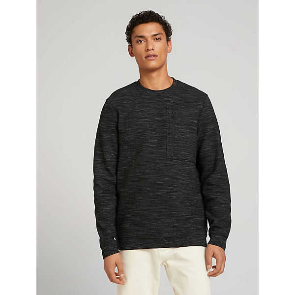 Bekleidung Sweatshirts TOM TAILOR Denim Strick & Sweatshirts Strukturierter Pullover Sweatshirts schwarz