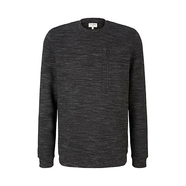 Bekleidung Sweatshirts TOM TAILOR Denim Strick & Sweatshirts Strukturierter Pullover Sweatshirts schwarz