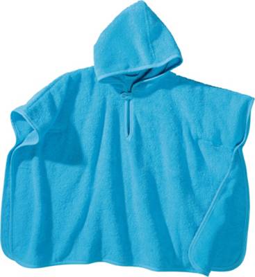 Erwin Müller Kinder-Poncho mit Kapuze Frottier türkis