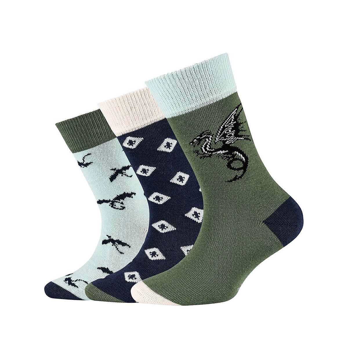 s.Oliver Kinder Socken 3er Pack Junior Unisex Animal Bio-Baumwolle Socken für Kinder grün
