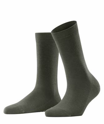 FALKE Damen Socken Family SO Kurzsocken einfarbig Socken dunkelgrün